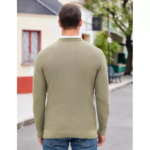 COOFANDY Men Dress Crewneck Sweater Pullover Knit Long Sleeve Casual Slim Fit Sweater
