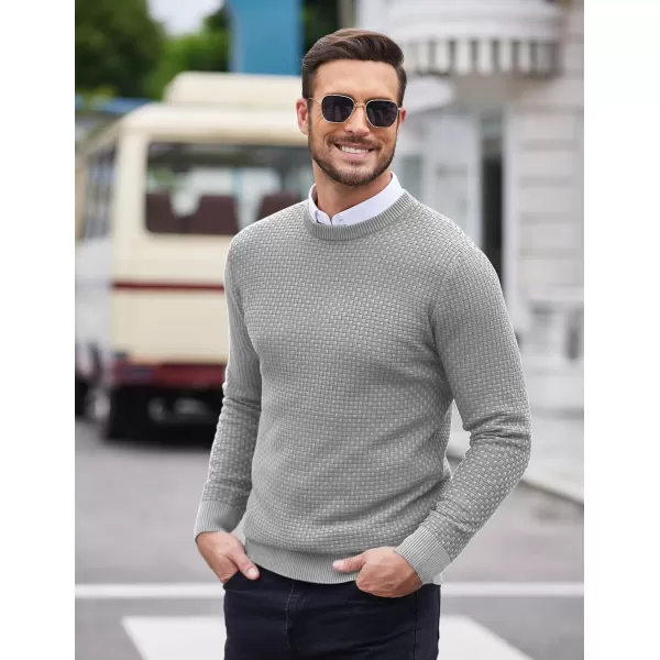 COOFANDY Men Dress Crewneck Sweater Pullover Knit Long Sleeve Casual Slim Fit Sweater