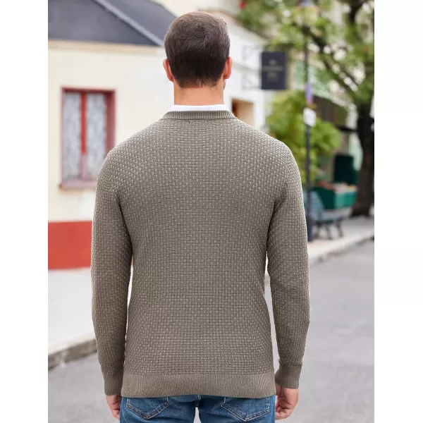 COOFANDY Men Dress Crewneck Sweater Pullover Knit Long Sleeve Casual Slim Fit Sweater