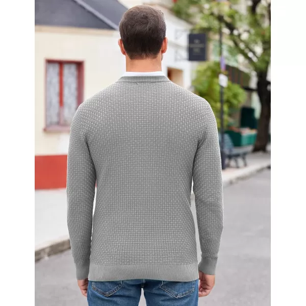COOFANDY Men Dress Crewneck Sweater Pullover Knit Long Sleeve Casual Slim Fit Sweater
