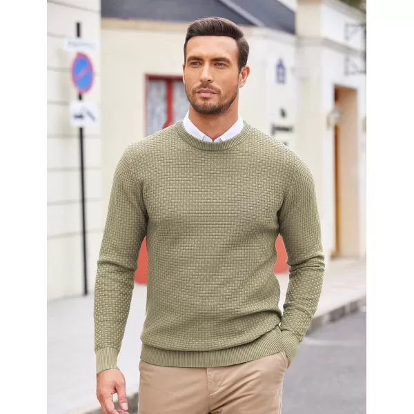 COOFANDY Men Dress Crewneck Sweater Pullover Knit Long Sleeve Casual Slim Fit Sweater