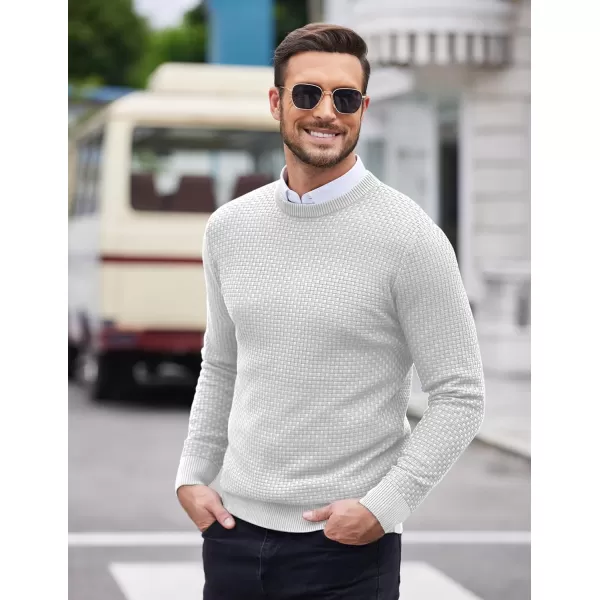 COOFANDY Men Dress Crewneck Sweater Pullover Knit Long Sleeve Casual Slim Fit Sweater