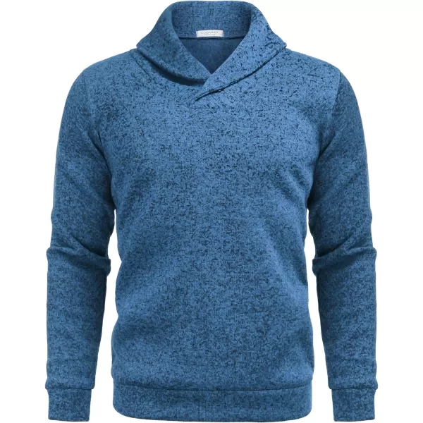 COOFANDY Men Dress Shawl Collar Pullover Sweatshirt Fashion Slim Fit Knit Sweater