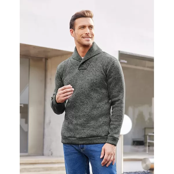 COOFANDY Men Dress Shawl Collar Pullover Sweatshirt Fashion Slim Fit Knit Sweater