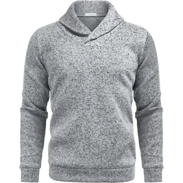 COOFANDY Men Dress Shawl Collar Pullover Sweatshirt Fashion Slim Fit Knit Sweater