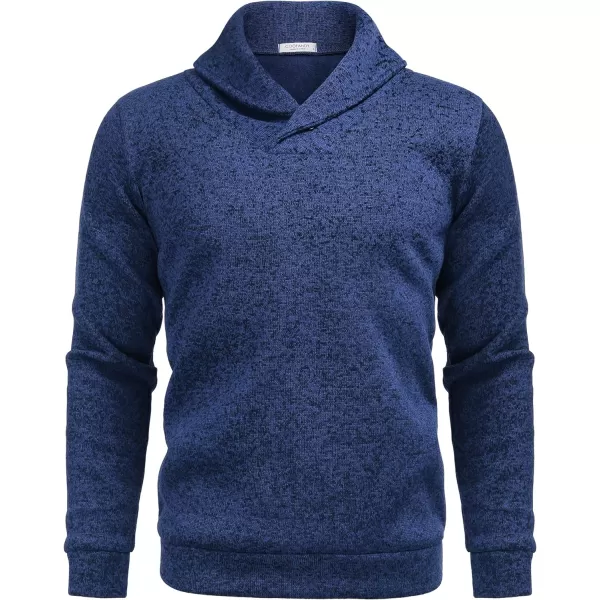 COOFANDY Men Dress Shawl Collar Pullover Sweatshirt Fashion Slim Fit Knit Sweater