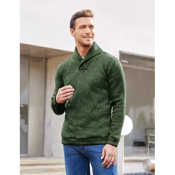 COOFANDY Men Dress Shawl Collar Pullover Sweatshirt Fashion Slim Fit Knit Sweater