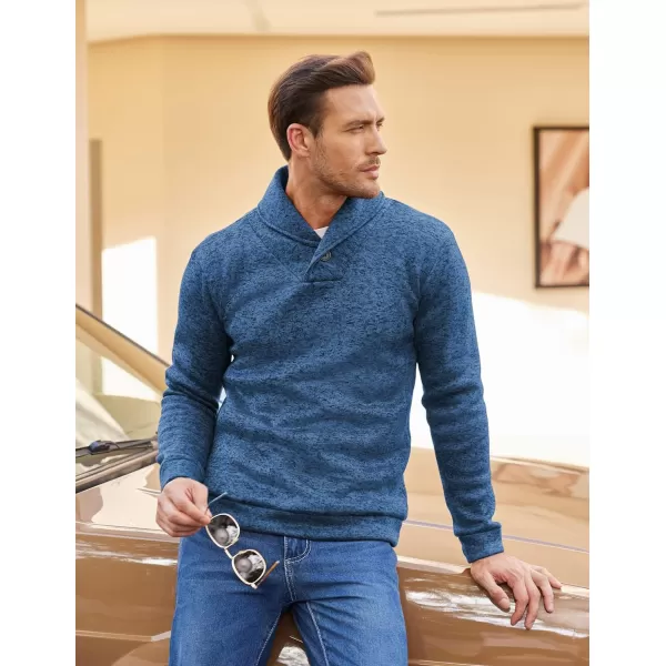 COOFANDY Men Dress Shawl Collar Pullover Sweatshirt Fashion Slim Fit Knit Sweater
