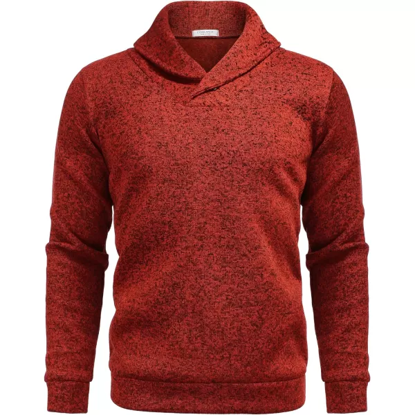 COOFANDY Men Dress Shawl Collar Pullover Sweatshirt Fashion Slim Fit Knit Sweater
