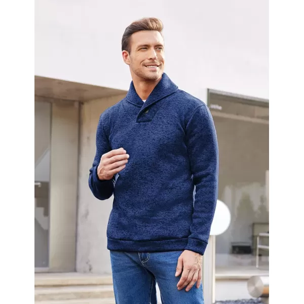 COOFANDY Men Dress Shawl Collar Pullover Sweatshirt Fashion Slim Fit Knit Sweater