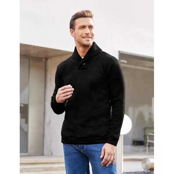 COOFANDY Men Dress Shawl Collar Pullover Sweatshirt Fashion Slim Fit Knit Sweater