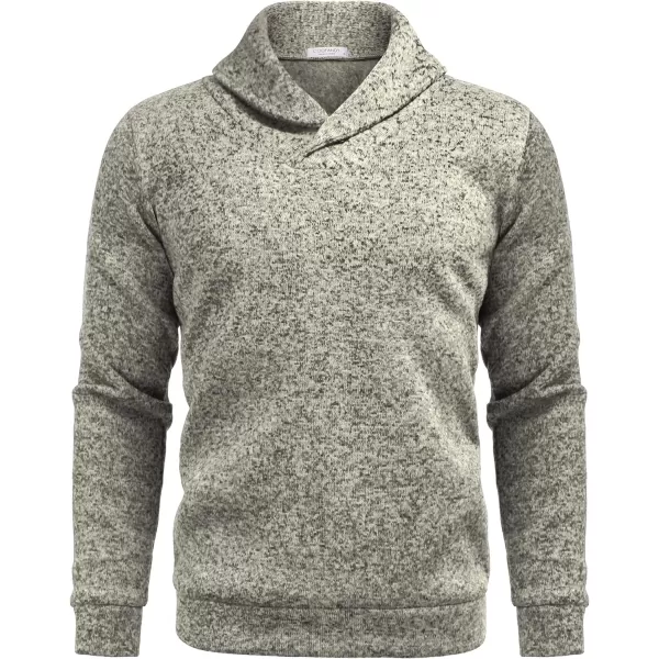 COOFANDY Men Dress Shawl Collar Pullover Sweatshirt Fashion Slim Fit Knit Sweater