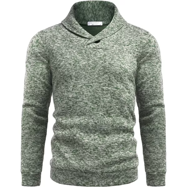 COOFANDY Men Dress Shawl Collar Pullover Sweatshirt Fashion Slim Fit Knit Sweater