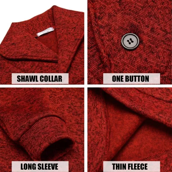 COOFANDY Men Dress Shawl Collar Pullover Sweatshirt Fashion Slim Fit Knit Sweater