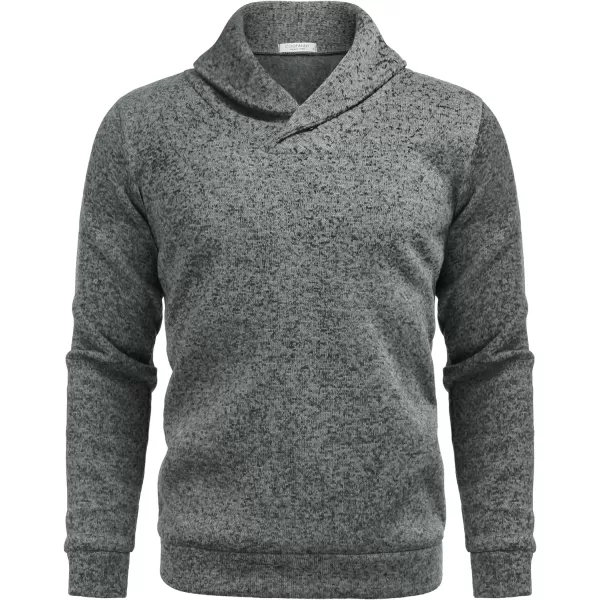 COOFANDY Men Dress Shawl Collar Pullover Sweatshirt Fashion Slim Fit Knit Sweater