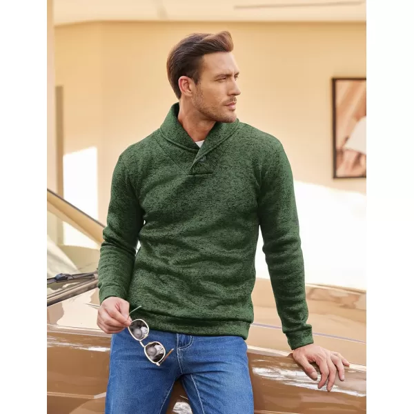 COOFANDY Men Dress Shawl Collar Pullover Sweatshirt Fashion Slim Fit Knit Sweater