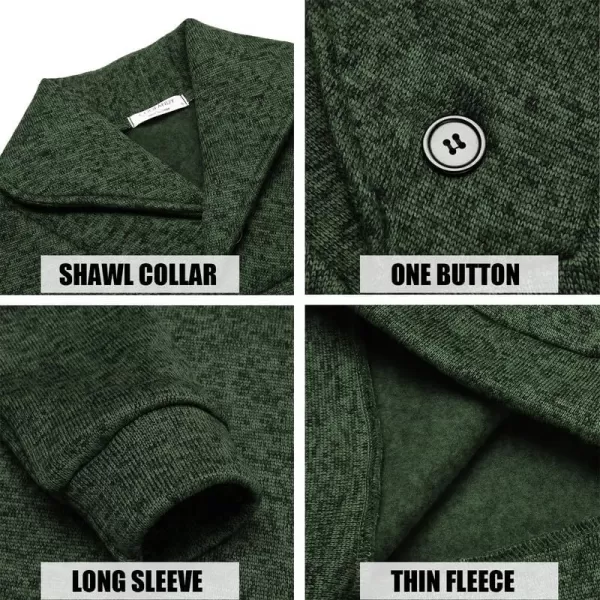 COOFANDY Men Dress Shawl Collar Pullover Sweatshirt Fashion Slim Fit Knit Sweater