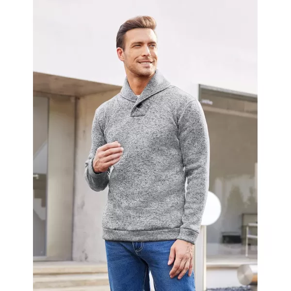 COOFANDY Men Dress Shawl Collar Pullover Sweatshirt Fashion Slim Fit Knit Sweater