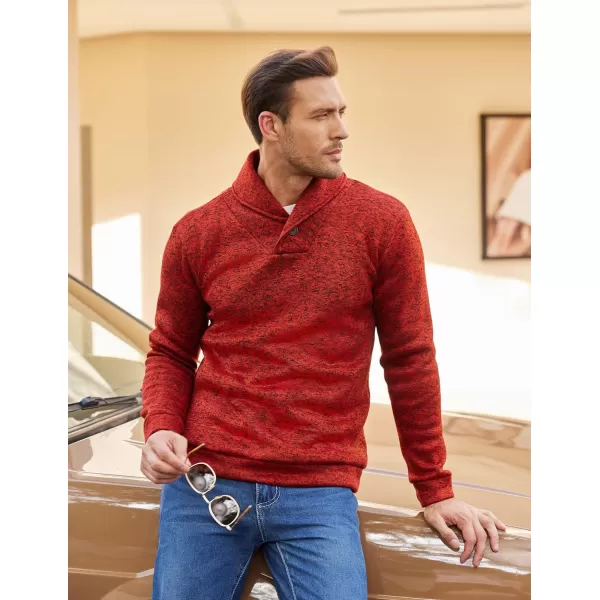 COOFANDY Men Dress Shawl Collar Pullover Sweatshirt Fashion Slim Fit Knit Sweater