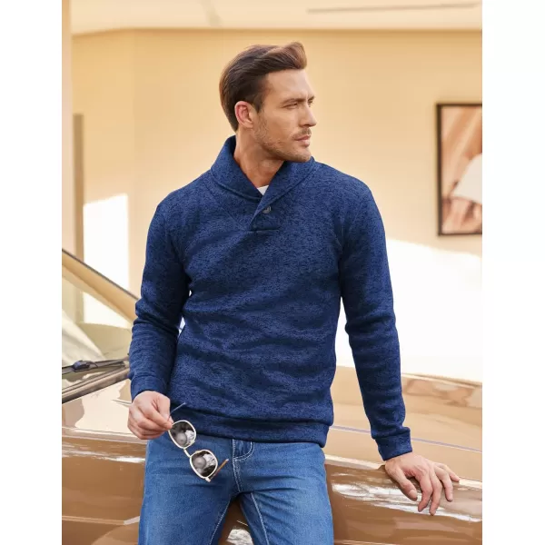 COOFANDY Men Dress Shawl Collar Pullover Sweatshirt Fashion Slim Fit Knit Sweater