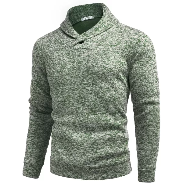COOFANDY Men Dress Shawl Collar Pullover Sweatshirt Fashion Slim Fit Knit Sweater