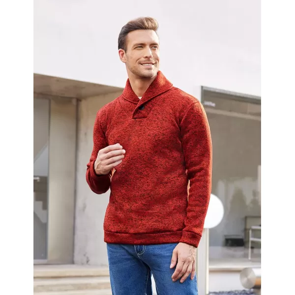 COOFANDY Men Dress Shawl Collar Pullover Sweatshirt Fashion Slim Fit Knit Sweater