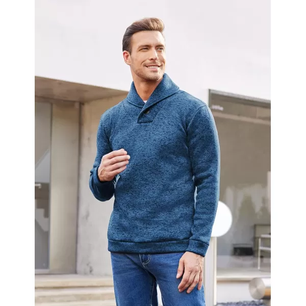 COOFANDY Men Dress Shawl Collar Pullover Sweatshirt Fashion Slim Fit Knit Sweater