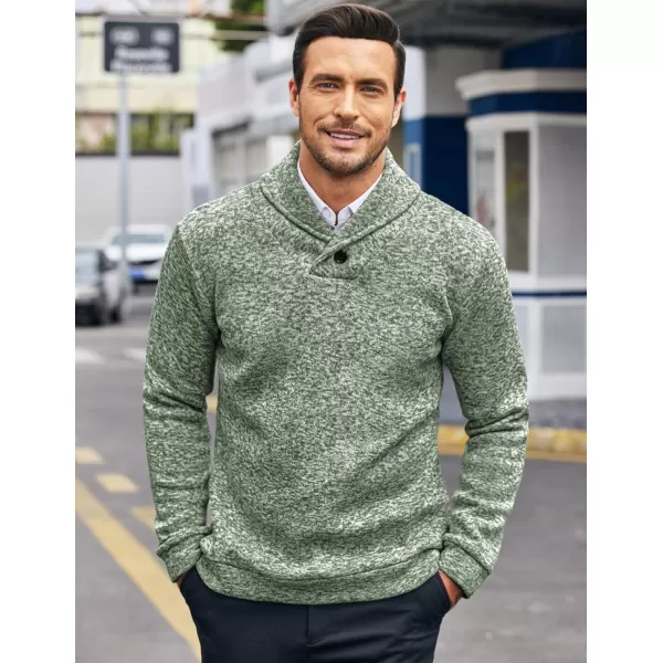 COOFANDY Men Dress Shawl Collar Pullover Sweatshirt Fashion Slim Fit Knit Sweater