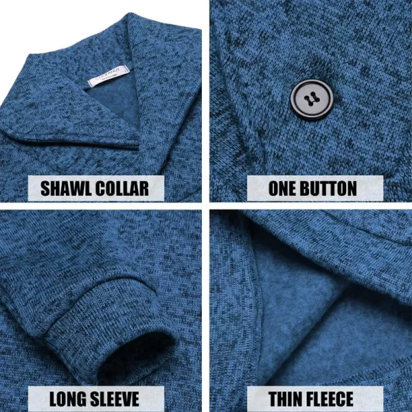 COOFANDY Men Dress Shawl Collar Pullover Sweatshirt Fashion Slim Fit Knit Sweater