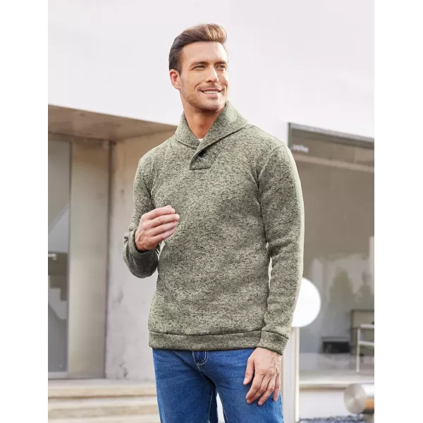 COOFANDY Men Dress Shawl Collar Pullover Sweatshirt Fashion Slim Fit Knit Sweater