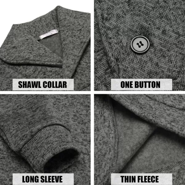 COOFANDY Men Dress Shawl Collar Pullover Sweatshirt Fashion Slim Fit Knit Sweater