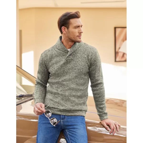 COOFANDY Men Dress Shawl Collar Pullover Sweatshirt Fashion Slim Fit Knit Sweater