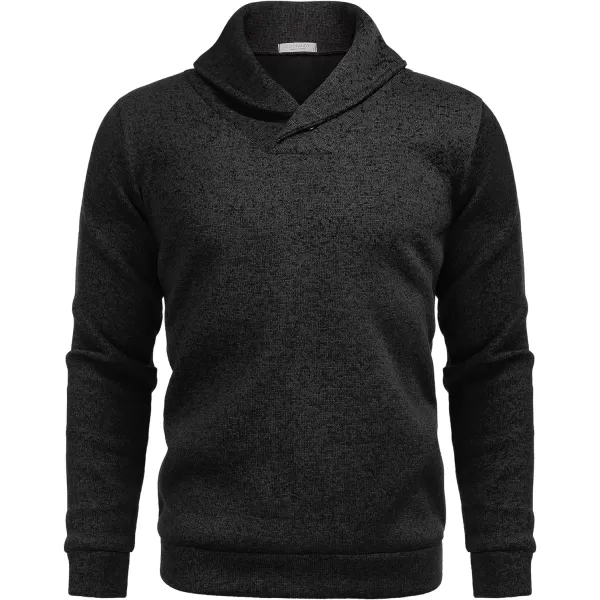 COOFANDY Men Dress Shawl Collar Pullover Sweatshirt Fashion Slim Fit Knit Sweater