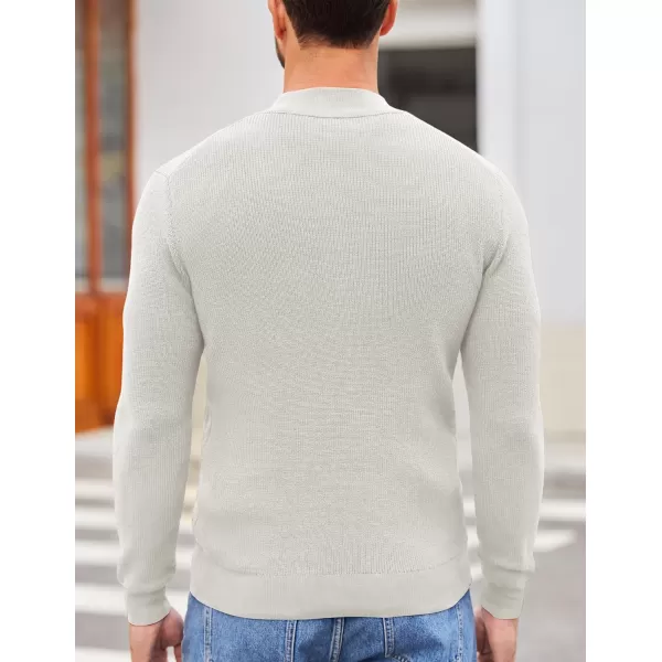 COOFANDY Men Henley Knit Sweater Dress Long Sleeve Button Pullover Sweater Casual Sweater