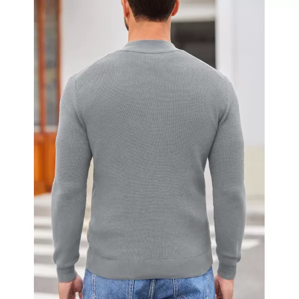 COOFANDY Men Henley Knit Sweater Dress Long Sleeve Button Pullover Sweater Casual Sweater