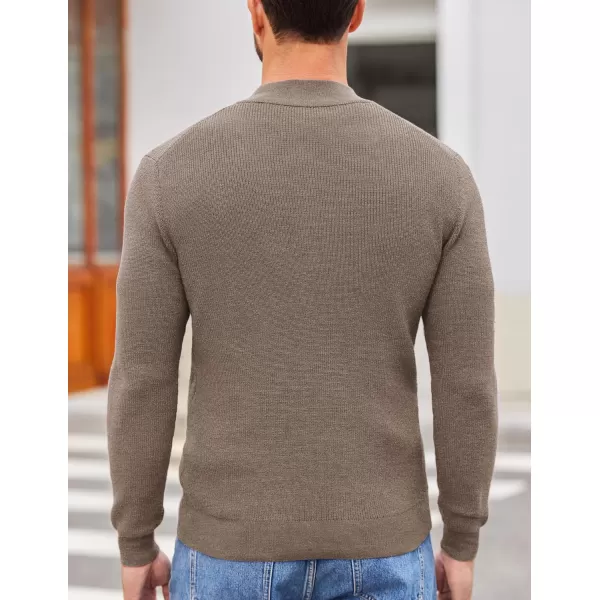 COOFANDY Men Henley Knit Sweater Dress Long Sleeve Button Pullover Sweater Casual Sweater