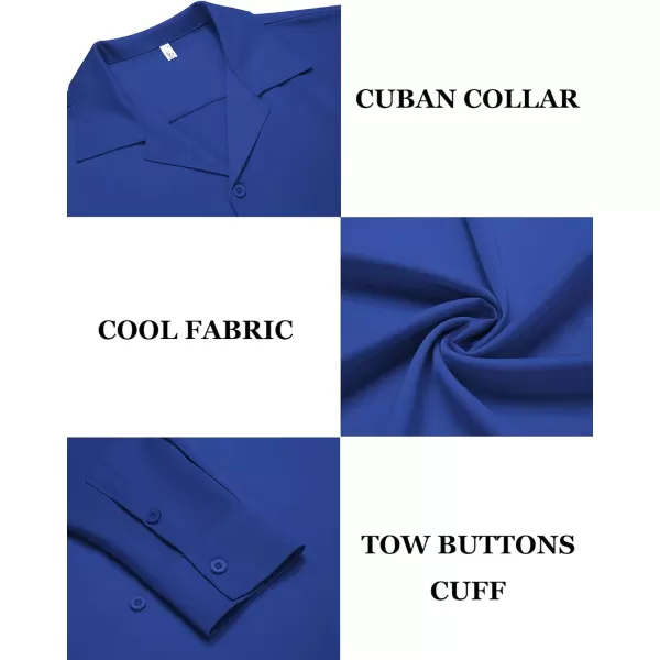 COOFANDY Men Luxury Silk Shirt Long Sleeve Satin Dress Shirt Shiny Button Down Prom Wedding Party Shirt