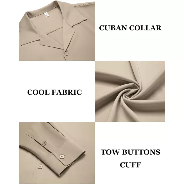 COOFANDY Men Luxury Silk Shirt Long Sleeve Satin Dress Shirt Shiny Button Down Prom Wedding Party Shirt