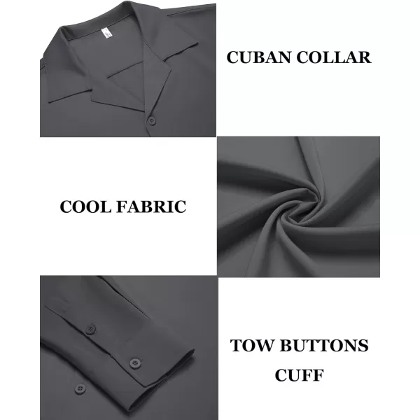 COOFANDY Men Luxury Silk Shirt Long Sleeve Satin Dress Shirt Shiny Button Down Prom Wedding Party Shirt