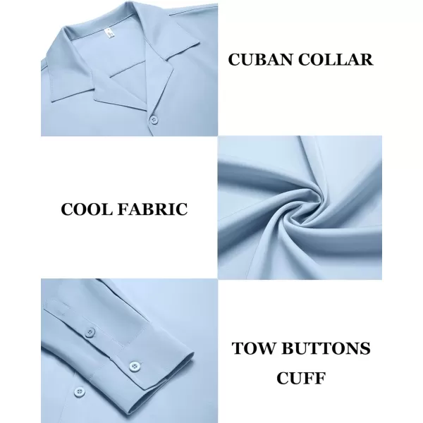 COOFANDY Men Luxury Silk Shirt Long Sleeve Satin Dress Shirt Shiny Button Down Prom Wedding Party Shirt
