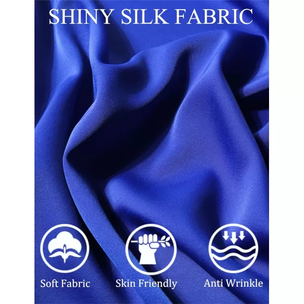 COOFANDY Men Luxury Silk Shirt Long Sleeve Satin Dress Shirt Shiny Button Down Prom Wedding Party Shirt
