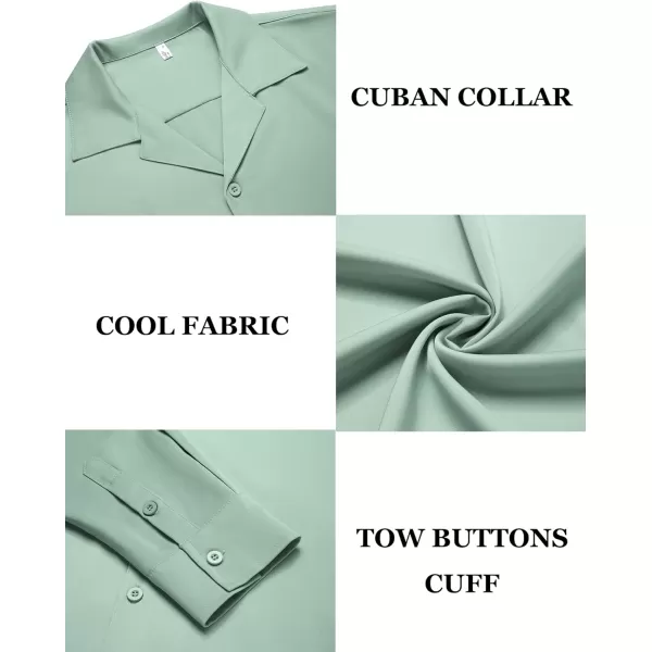 COOFANDY Men Luxury Silk Shirt Long Sleeve Satin Dress Shirt Shiny Button Down Prom Wedding Party Shirt