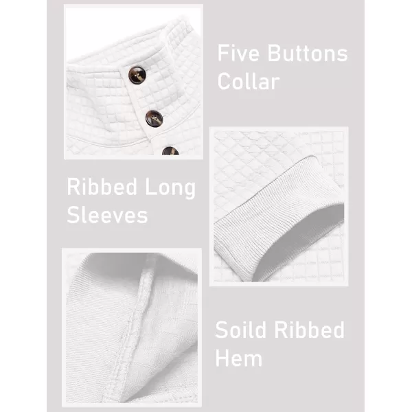 COOFANDY Men Quarter Collar Sweatshirt Pullover Long Sleeve Waffle Fashion Pullover