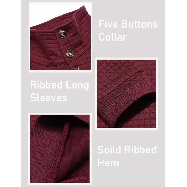 COOFANDY Men Quarter Collar Sweatshirt Pullover Long Sleeve Waffle Fashion Pullover