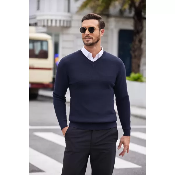 COOFANDY Men V Neck Dress Sweater Knit Long Sleeve Casual Slim Fit Pullover Sweater