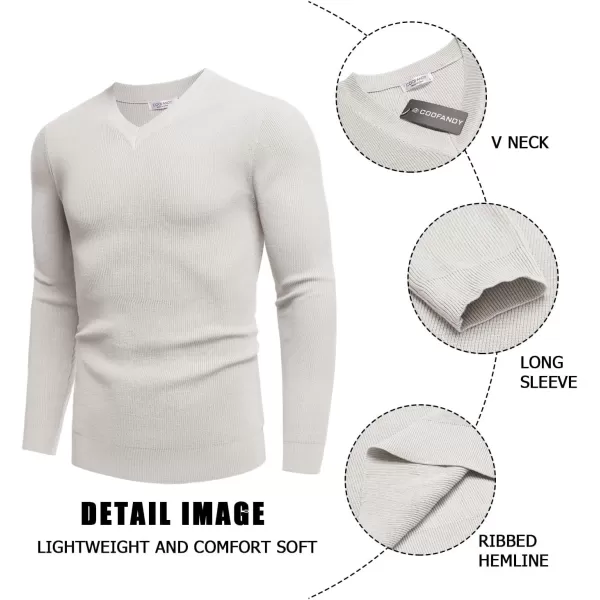 COOFANDY Men V Neck Dress Sweater Knit Long Sleeve Casual Slim Fit Pullover Sweater