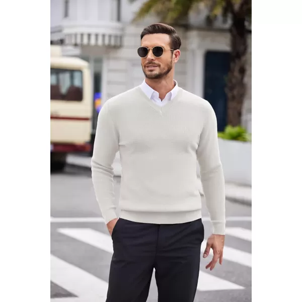 COOFANDY Men V Neck Dress Sweater Knit Long Sleeve Casual Slim Fit Pullover Sweater