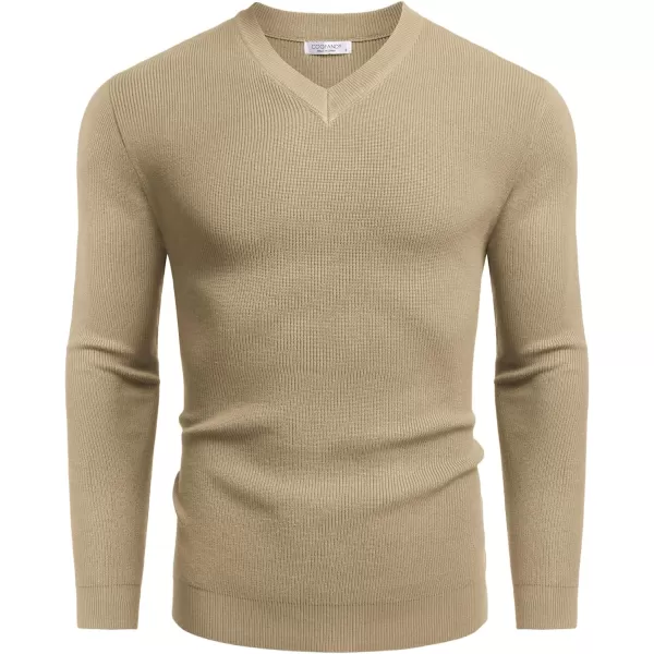 COOFANDY Men V Neck Dress Sweater Knit Long Sleeve Casual Slim Fit Pullover Sweater