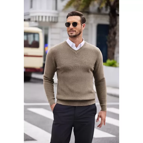 COOFANDY Men V Neck Dress Sweater Knit Long Sleeve Casual Slim Fit Pullover Sweater