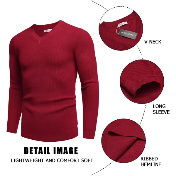 COOFANDY Men V Neck Dress Sweater Knit Long Sleeve Casual Slim Fit Pullover Sweater